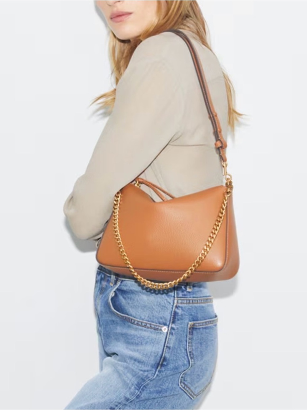 Tory Burch Small Perry Shoulder Bag. Autumn Brown